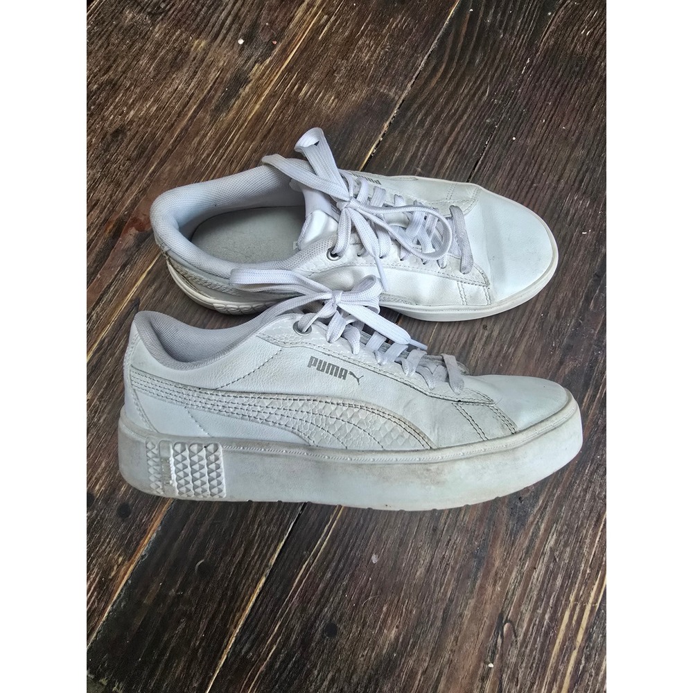 Puma Smash Platform v2 SD Womens White Sneakers 381447-01 Size 7.5